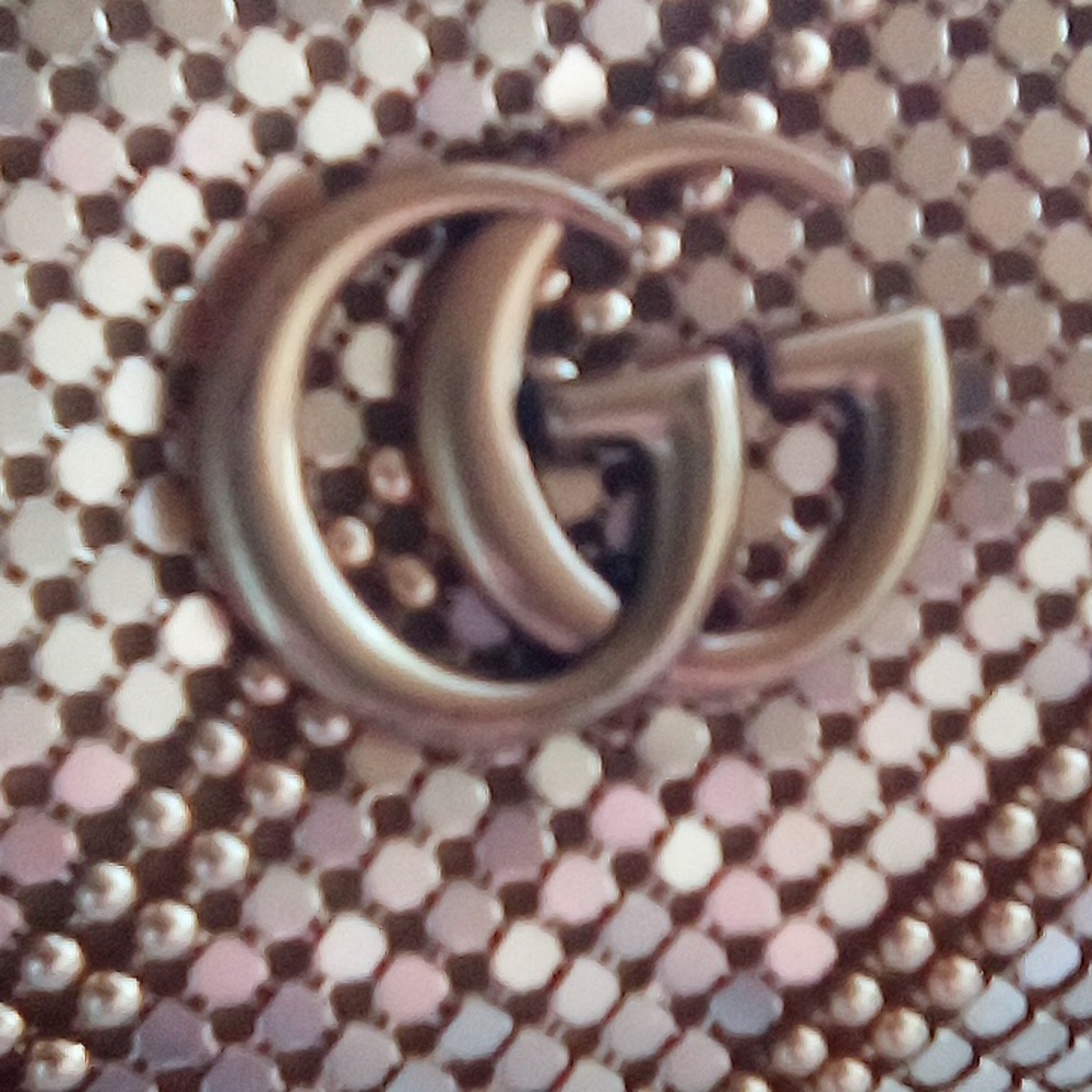 Authentic Gucci Monogram Hardware Gold Mesh Link Crossbody Bag - Picture 11 of 17
